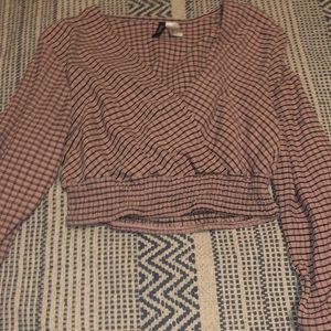 Black and pink stripped long sleeve shirt